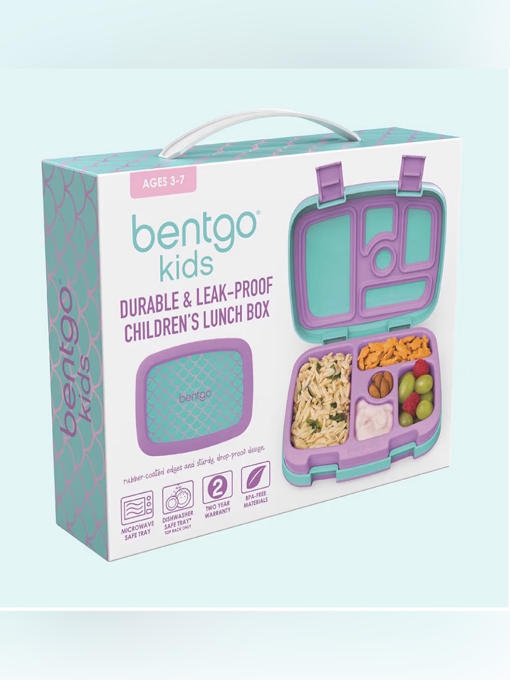 bentgo Kids Purple & Teal Durable Leak-Proof Lunch Box